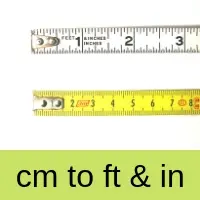 Convert centimetres to feet and inches + cm to ft & in table