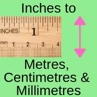 Metric Inches Conversion Calculator with m cm mm to in converter