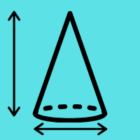 Measure cone surface area using diameter radius height