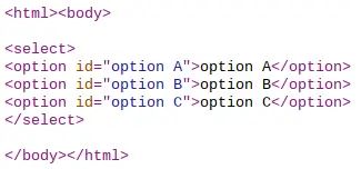 HTML select option dropdown code