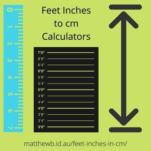 Feet Inches In Cm Calculators Homepage