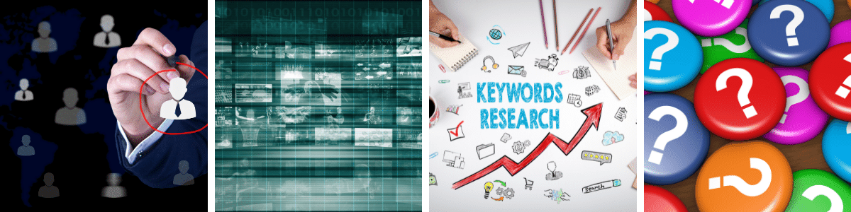 Market data, competitors known, niche keywords, prospect questions