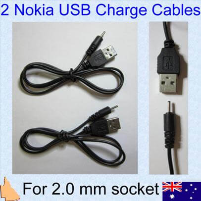 2 Nokia USB to 2.0 mm Cables