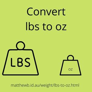lbs to oz